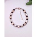 2 Tone Freshwater Pearl Bracelet with Onyx Spacer Beads